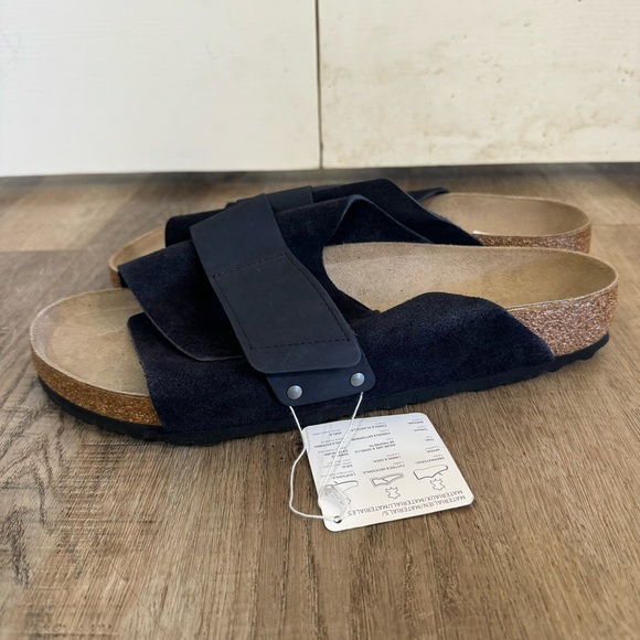 NWT Men's Navy Blue Suede Sandals Size EU 45 US 12 - Picture 1 of 5